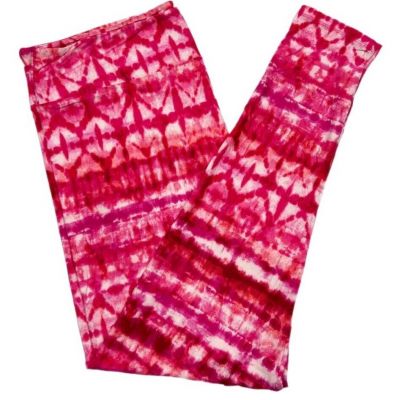 LuLaRoe Womens Leggings Size TC2 Pink Red Stripes Tie Dye Acid Wash Plus 18+ NWT