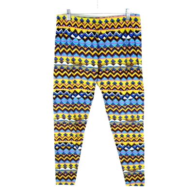 Win Win L - XXL Super Soft Leggings High-Rise Ankle Length Aztec Pattern