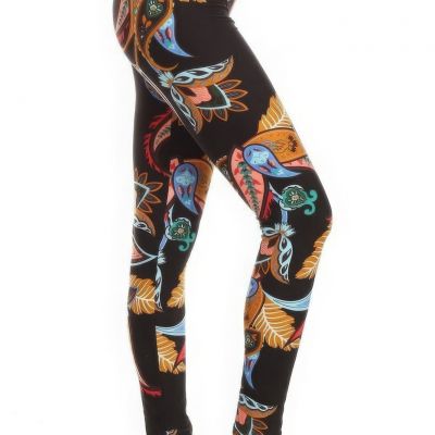 FASHNZFAB Women's 5-inch Long Yoga Style Banded Lined Paisley Floral Printed