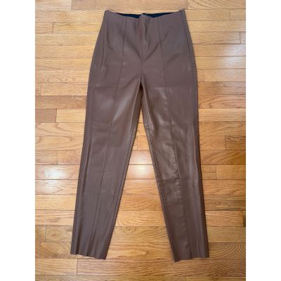 Zara Brown High Waisted Faux Leather Skinny Leggings