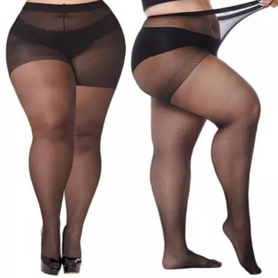 1PCS Plus Size 20D Sheer Tights for Women,High Waist Pantyhose 3X Black