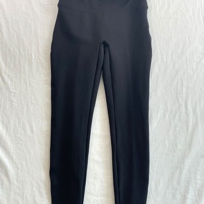 SPANX High Rise Stretch Pull-On Leggings Ponte Knit Size S Black Style 20264R