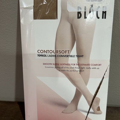 Dance Bloch Contoursoft Ladies Convertible Tights Tan S/M T0982L Adaptatoe B