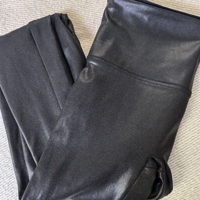 Spanx Shiny Leggings for Women, Size M - Black