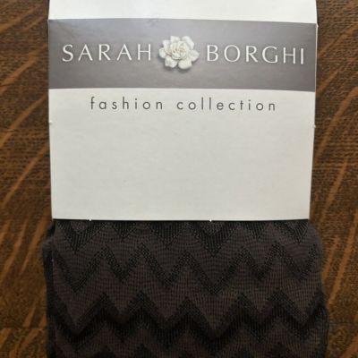 NIP Sarah Borgia Browns Chevron Patterned Fashion Tights Med/Lg Made In Italy