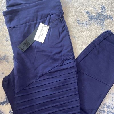 LuLaRoe Luxe Moto Solid Navy Blue Leggings Plus Size NEW WITH TAGS Size 2XL