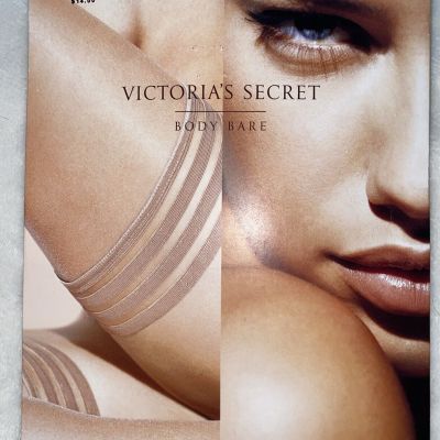 Victoria's Secret Body Bare Thigh High Stockings Nude Size B 7 Denier NIP