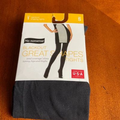 No Nonsense Blackout Great Shapes Shaping Tights  SIZE Small Black