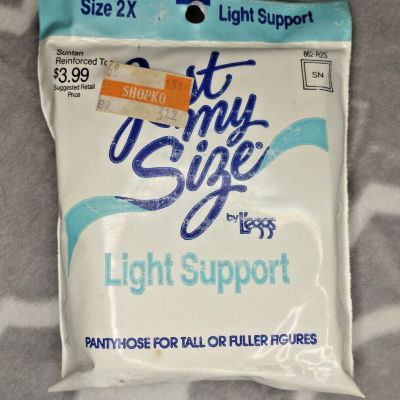 Vintage Just My Size Light Support Pantyhose Size 2X - 1 Pair NEW