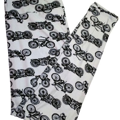 Lularoe TC Leggings Vintage MOTORCYCLE Pants Harley Bike Bikers Black Gray