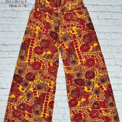 USA New JUp PLUS SIZE Womens HIGH WAIST MUSTARD NATIVE PALAZZO PANTS XL 1X 2X 3X