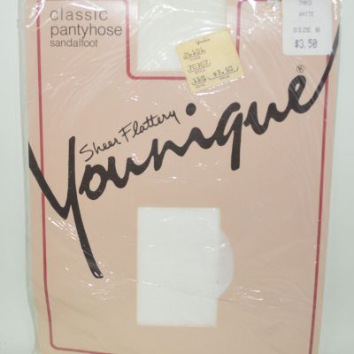 Sheer Flattery Younique Classic Pantyhose Sandlefoot 703 White Size B Younkers