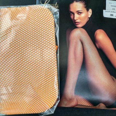 Levante Fishnet Tights ORANGE Large XL Nylons Tights Classy Italian Halloween L