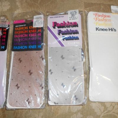 4 Vintage Fashion Knee Hi  SIZE fits 8 1/2-11