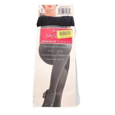 Hanes Silk Reflections Opaque Tights Control Top Navy Size AB Style 00N45 NEW