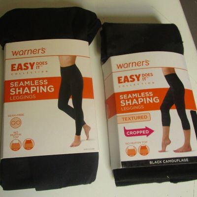 2 pair Warners Easy Does it Leggings Size S/M Style WRN191EZ03, WNR211EZ01