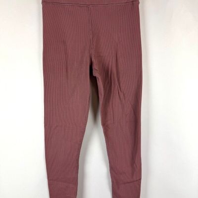 $59 NEW Abercrombie & Fitch Women's Pink Ribbed Stretchy Leggings Medium M