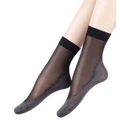 10 Pairs Transparent Socks Non-slip Cool See Through Summer Women Socks Seamless