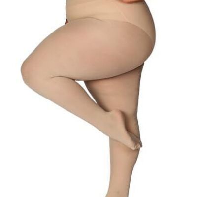 Queen Plus Size Tights Semi Opaque Control Top X-Large-XX-Large 1 Pair - Tan