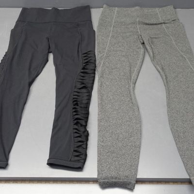 Athleta Lot 2 Women's Sz M Black/Grey Athletic Workout Legging Pants  f