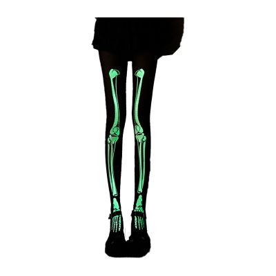 Halloween Costume Bone Design Legwear Glow-in-the-dark Skeleton for Cosplay