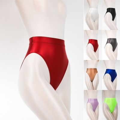 Panties Leggings High Waist M-2XL Oil Shiny Sexy Ultra-thin Wetlook Shorts