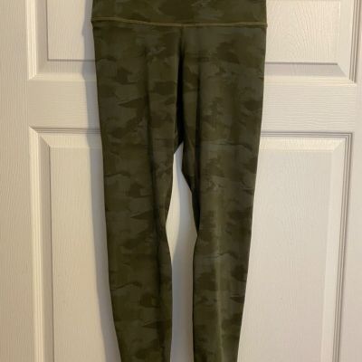 Colorful Koala Green Camouflage High Waist Workout Leggings  Large