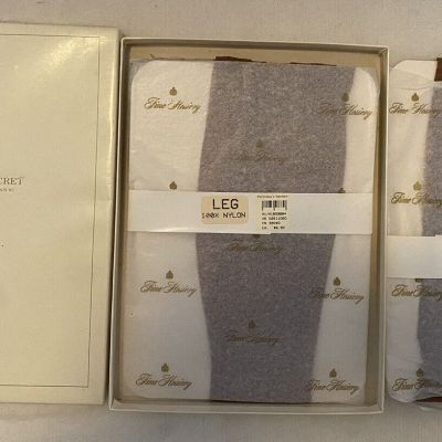 Vtg Victoria's Secret Fine Hosiery Lace Top Thigh High Nylon Stockings In Box M