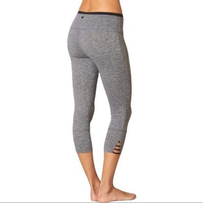 PrAna Women’s Size S Heather Grey & Black Tori Mid-Rise Yoga Capri Leggings