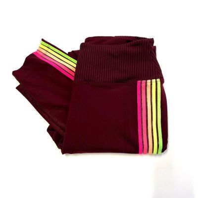 PINK Victoria's Secret Ultimate Neon Maroon Workout Leggings, PINK VS 486