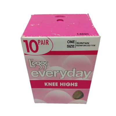 L'eggs Everyday KNEE HIGHS 10 Pair One Size SUNTAN Reinforced Toe #14890