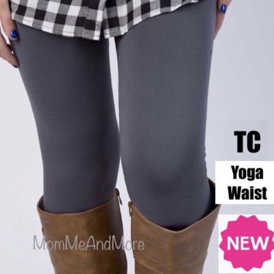 NEW TC Womens Solid Gray Leggings YOGA WAIST (feel soft as Lularoe)