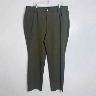 NWOT Talbots SoHo 5 Pocket Straight Leg Legging Pants In Olive Green Size 20W