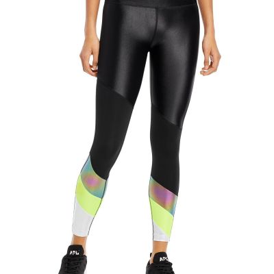 URBAN SAVAGE Womens Black Color Block Active Wear Skinny Leggings S