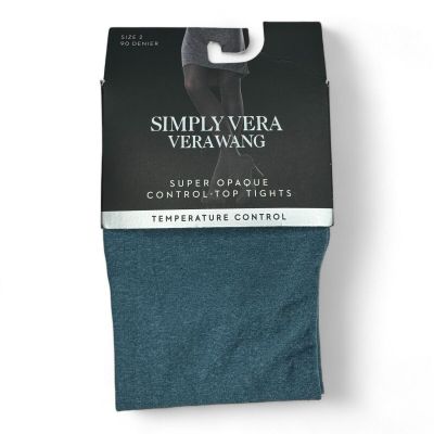 Simply Vera Vera Wang Super Opaque Control Top Tights Size 2 Temperature Control