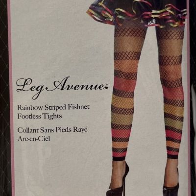 Rainbow Striped Footless Tights Fishnets Stockings Leg Avenue RN 130015 NEW