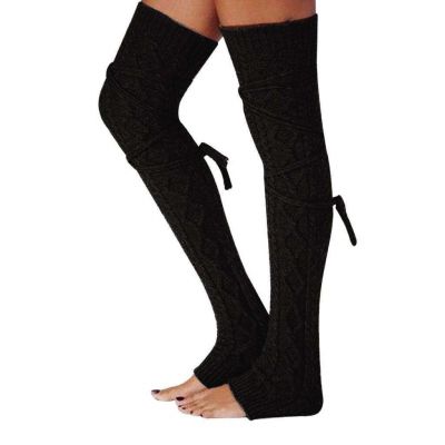 Women Leg Warmers Cable Knit Winter Warm Crochet Ladies Knitted Socks Leggings