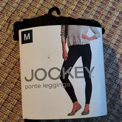 NIP Jockey Stretch Ponte Leggings SIZE M In Espresso Brown