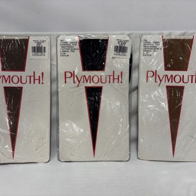 Vintage Sheer Pantyhose Plymouth! Size B 5’3” - 5’8” 115 to 165 lbs. 3 Colors