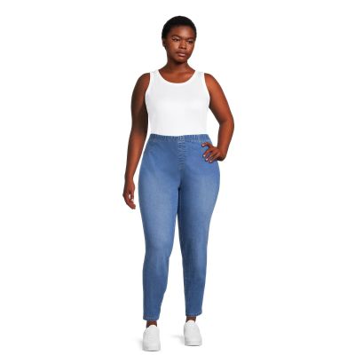 Just My Size Jegging Women's Blue Denim 4X Cotton Stretch Medium  Wash Pull-On