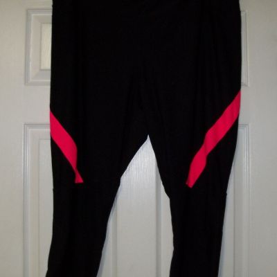 ~XERSION~ Black Leggings with Pink Accent on Each Leg- Size 3X