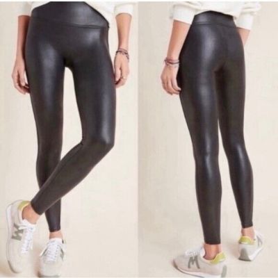 SPANX Black Faux Leather Leggings Size XL