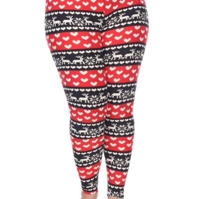 White Mark printed leggings - plus in Red / White - size One Size