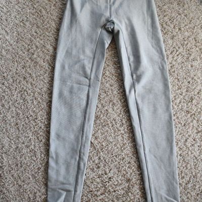 SHINY LIGHT GRAY SPANDEX LEGGINGS SMALL