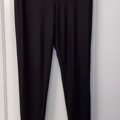 EUC French Laundry Womens Black Leggings Shiny Lightweight Semi Sheer Size Med