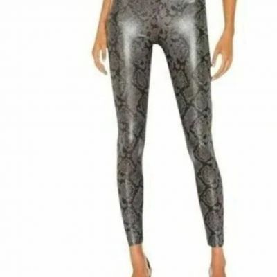 7 For All Mankind Faux Leather Leggings Small Gray Black Snake NWT