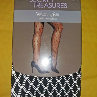 SECRET TREASURES 1 PAIR FASHION TIGHTS SIZE 1 BLACK ST12P