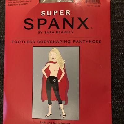 Super Spanx by Sara Blakely Footless Body Shaping Pantyhose Size B Spice NEW!