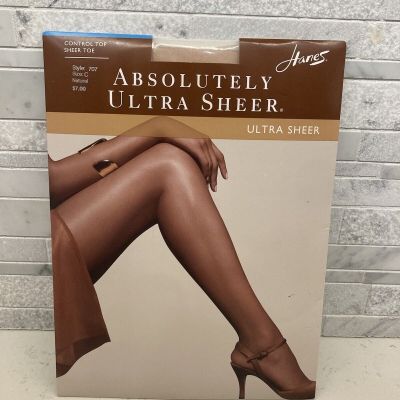 Hanes Absolutely Ultra Sheer Pantyhose Size C Natural Color Style 707