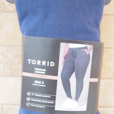 (1) Torrid Dark Blue Navy Full Length Signature Waist Jogger Pocket Legging Sz 2